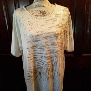Woman's White/Cream Top with Gold design